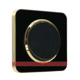 کلید و پریز توکار ایران الکتریک مدل اسپیناس طلایی مشکی