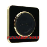 کلید و پریز توکار ایران الکتریک مدل اسپیناس طلایی مشکی