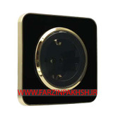 کلید و پریز توکار ایران الکتریک مدل اسپیناس طلایی مشکی