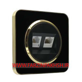 کلید و پریز توکار ایران الکتریک مدل اسپیناس طلایی مشکی