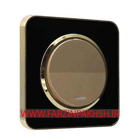 کلید و پریز توکار ایران الکتریک مدل اسپیناس طلایی مشکی میان بژ