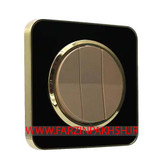 کلید و پریز توکار ایران الکتریک مدل اسپیناس طلایی مشکی میان بژ