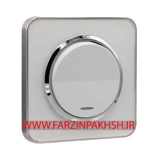 کلید و پریز توکار ایران الکتریک مدل اسپیناس سیلور سفید