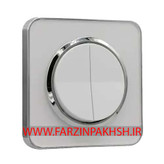 کلید و پریز توکار ایران الکتریک مدل اسپیناس سیلور سفید