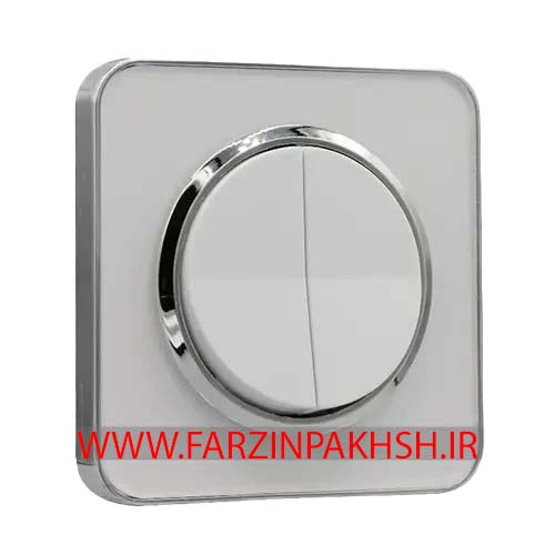 کلید و پریز توکار ایران الکتریک مدل اسپیناس سیلور سفید