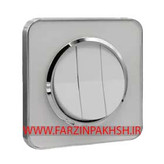 کلید و پریز توکار ایران الکتریک مدل اسپیناس سیلور سفید