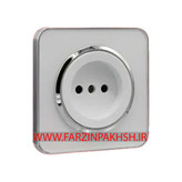 کلید و پریز توکار ایران الکتریک مدل اسپیناس سیلور سفید