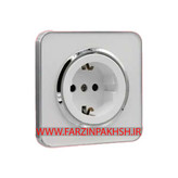 کلید و پریز توکار ایران الکتریک مدل اسپیناس سیلور سفید