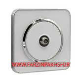 کلید و پریز توکار ایران الکتریک مدل اسپیناس سیلور سفید