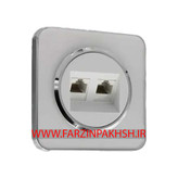 کلید و پریز توکار ایران الکتریک مدل اسپیناس سیلور سفید