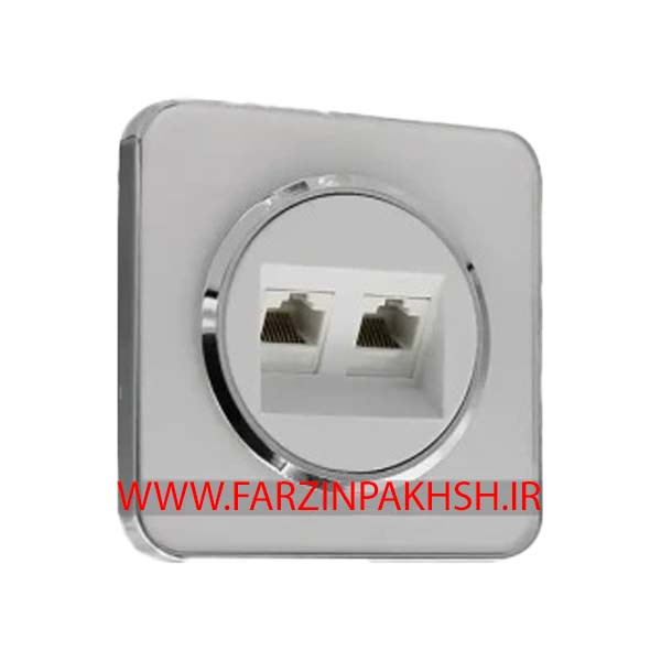 کلید و پریز توکار ایران الکتریک مدل اسپیناس سیلور سفید
