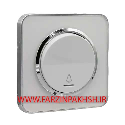 کلید و پریز توکار ایران الکتریک مدل اسپیناس سیلور سفید