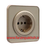 کلید و پریز توکار ایران الکتریک مدل اسپیناس پلکسی بژ