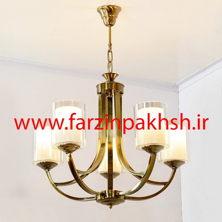 لوستر فلزی دو گلس مدل قایقی