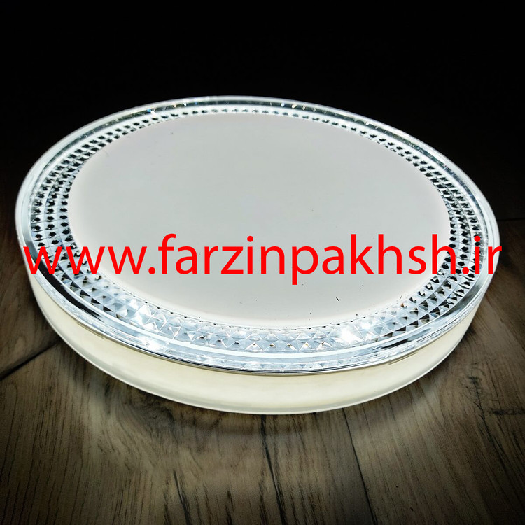 چراغ سقفی سه حالته SMD روکار 36 وات طرح دور کریستالی مدل 6136R-J