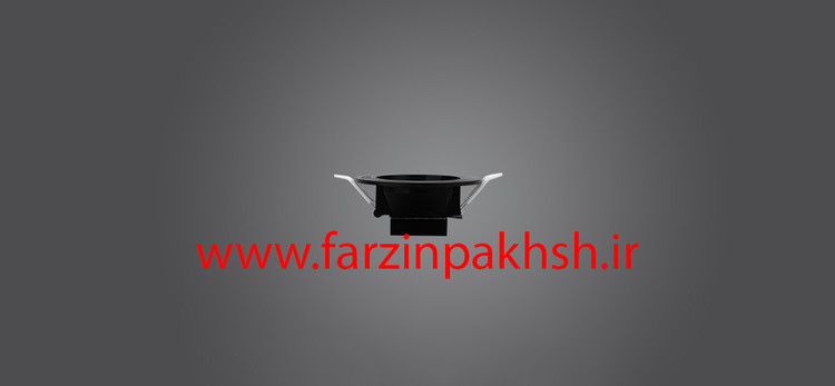 چراغ پنلی SMD توکار 7 وات بدنه مشکی دایره ای پارس شعاع توس مدل سولاریس