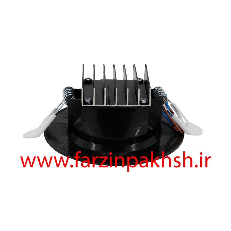 چراغ پنلی SMD توکار 7 وات بدنه مشکی دایره ای پارس شعاع توس مدل سولاریس