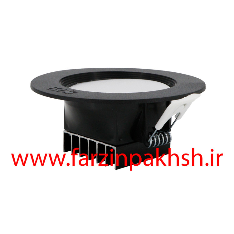 چراغ پنلی SMD توکار 7 وات بدنه مشکی دایره ای پارس شعاع توس مدل سولاریس