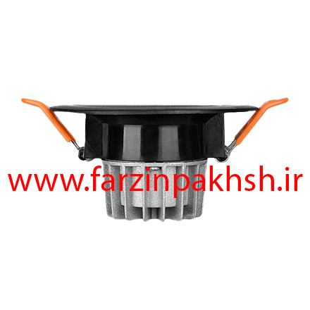 چراغ سقفی توکار 7 وات cob پارس شعاع توس مدل آمیتریس بدنه مشکی