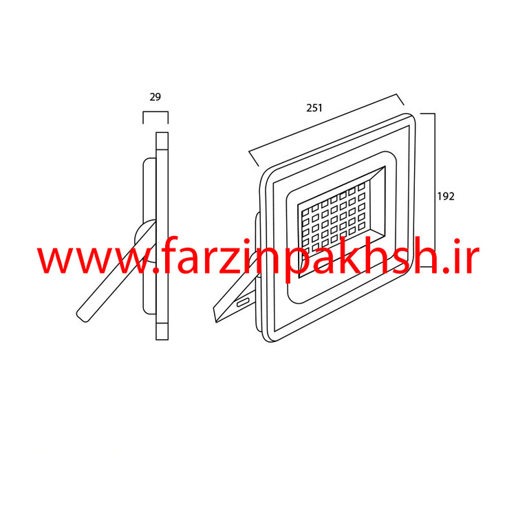 پروژکتور 100 وات فتوسل تایمر دار پرتو نور توس مدل هانیس