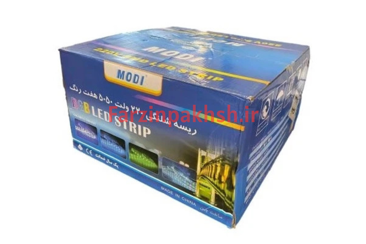 ریسه شلنگی 10 وات 220 ولت RGB تک ردیفه 60 لامپ وایرلس مودی مدل 5050 کلاف 100 متری