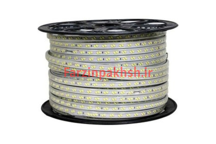 ریسه شلنگی 6 وات 220 ولت دو ردیفه 88 لامپ با روکش سفید نویگیت مدل 5730 کلاف 100 متری