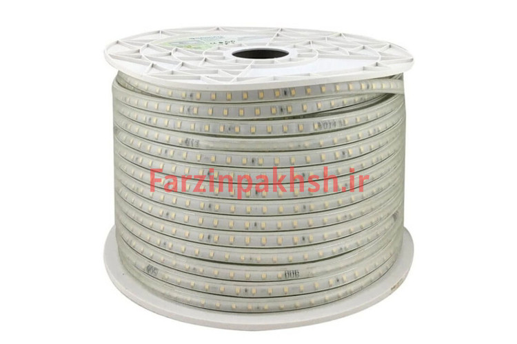 ریسه شلنگی 5 وات 220 ولت تک ردیفه سه بعدی لنزدار 60 لامپ اپتونیکا مدل 2835 کلاف 100 متری