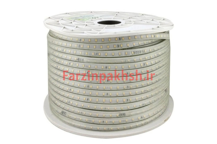 ریسه شلنگی 5 وات 220 ولت تک ردیفه سه بعدی لنزدار 60 لامپ اپتونیکا مدل 2835 کلاف 100 متری