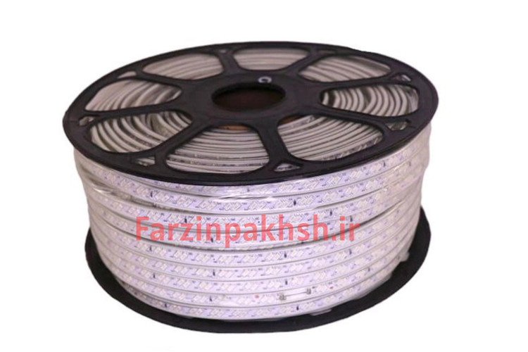 ریسه شلنگی 7 وات 220 ولت دو ردیفه 120 لامپ با روکش سفید نویگیت مدل 5730 کلاف 100 متری