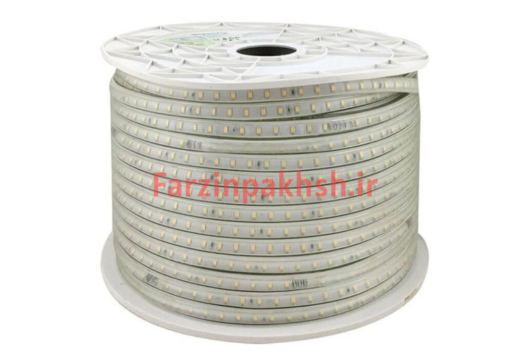 ریسه شلنگی 7 وات 220 ولت دو ردیفه 120 لامپ با روکش سفید نویگیت مدل 5730 کلاف 100 متری