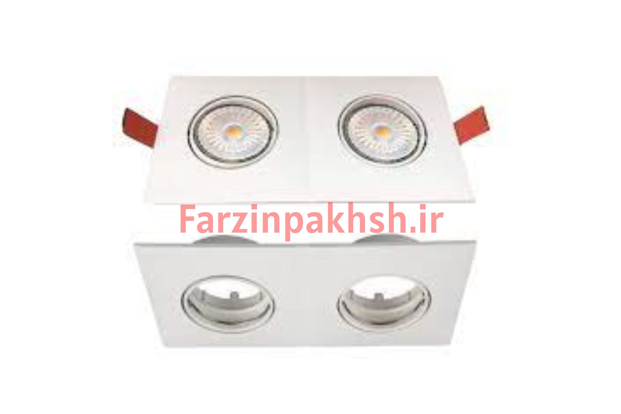 قاب هالوژن 2 شعله رنگ سفید بدنه چراغ متحرک ABS اپتونیکا مدل OP0002-S