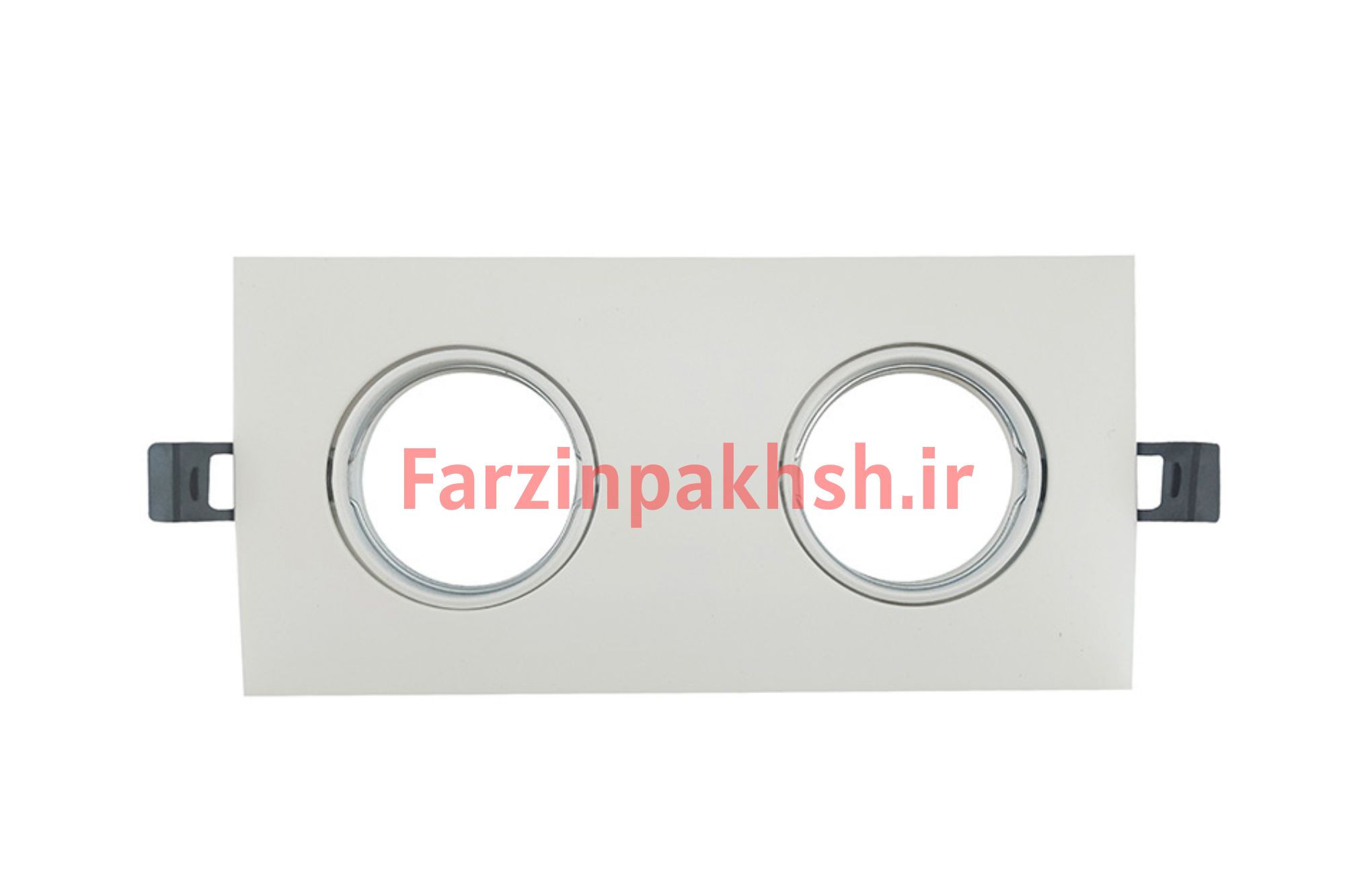 قاب هالوژن 2 شعله رنگ سفید بدنه چراغ متحرک ABS اپتونیکا مدل OP0002-S