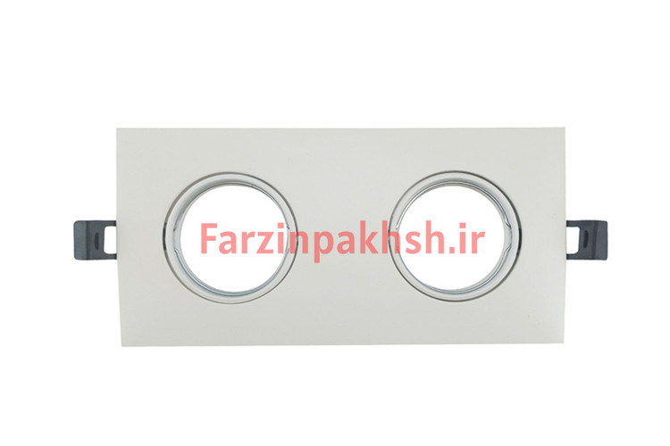 قاب هالوژن 2 شعله رنگ سفید بدنه چراغ متحرک ABS اپتونیکا مدل OP0002-S
