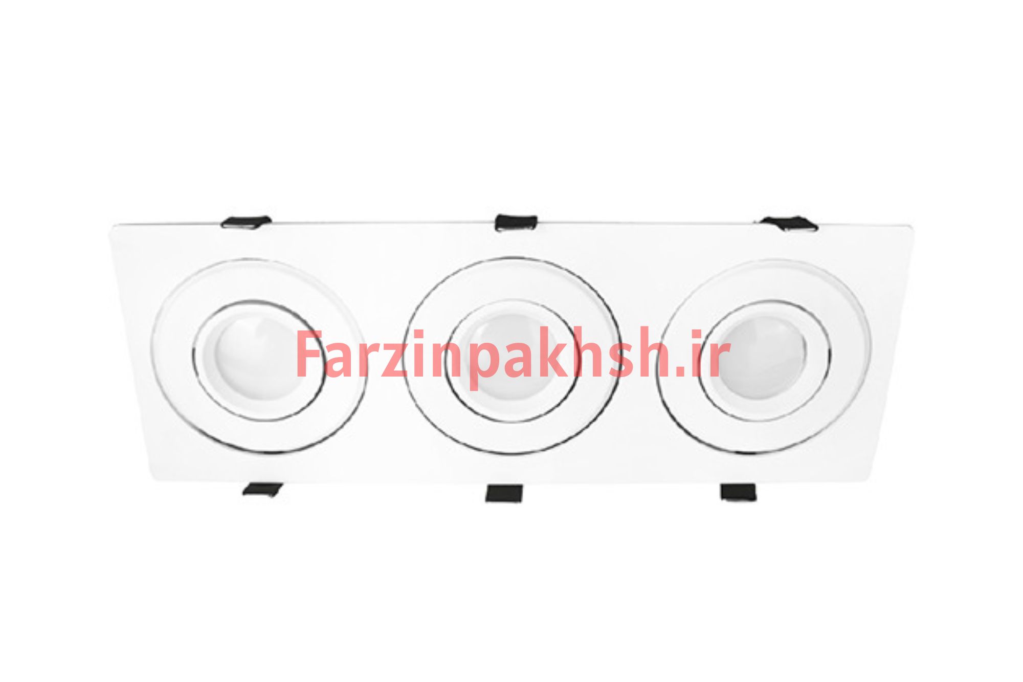 قاب هالوژن 3 شعله رنگ سفید بدنه چراغ متحرک ABS اپتونیکا مدل OP0003-S
