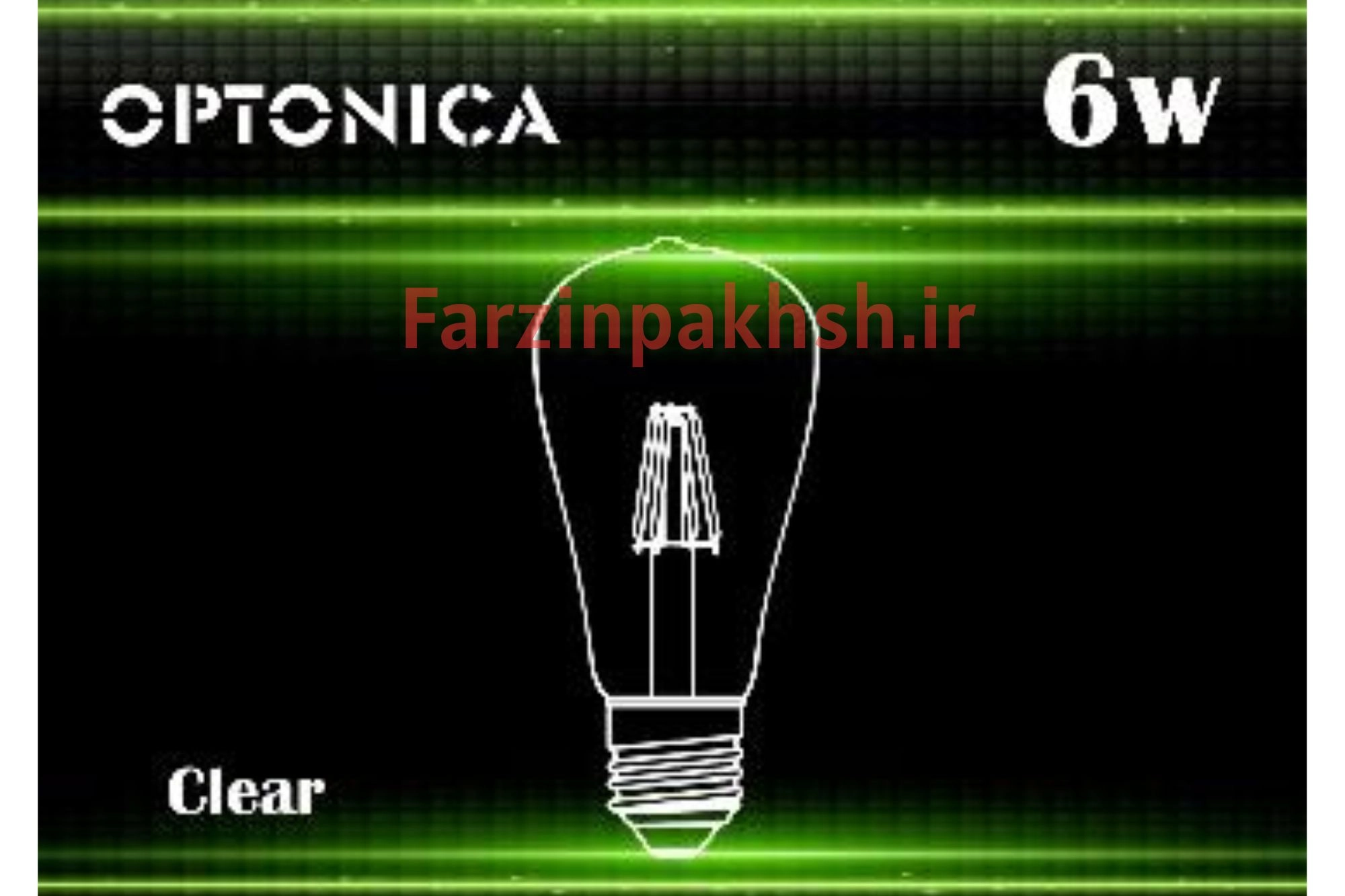 لامپ ادیسونی(فیلامنتی) 6 وات اپتونیکا مدل CLEAR-T64-1406