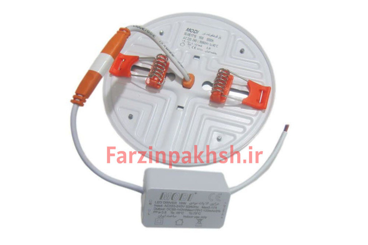 چراغ پنلی فول لایت فنر متحرک SMD توکار گرد 24 وات مودی مدل 1724R