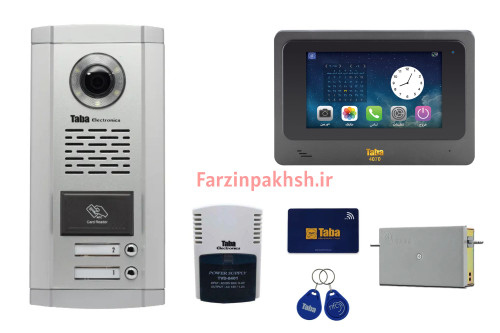 پکیج کامل آیفون تصویری تابا مدل 4070 با پنل کارتخوان ( ۱ تا ۱۴ واحدی)