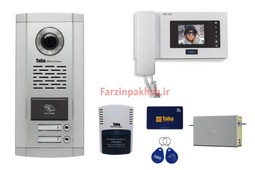 پکیج کامل آیفون تصویری تابا مدل 1035 با پنل کارتخوان ( ۱ تا ۱۴ واحدی)