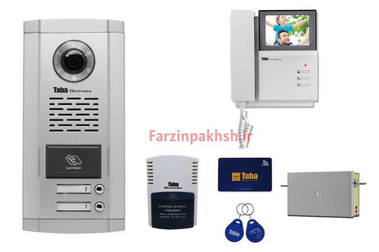 پکیج کامل آیفون تصویری تابا مدل 1040 با پنل کارتخوان ( ۱ تا ۱۴ واحدی)