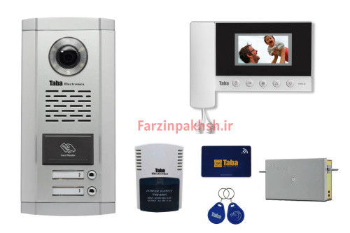 پکیج کامل آیفون تصویری تابا مدل 43_5 با پنل کارتخوان ( ۱ تا ۱۴ واحدی)