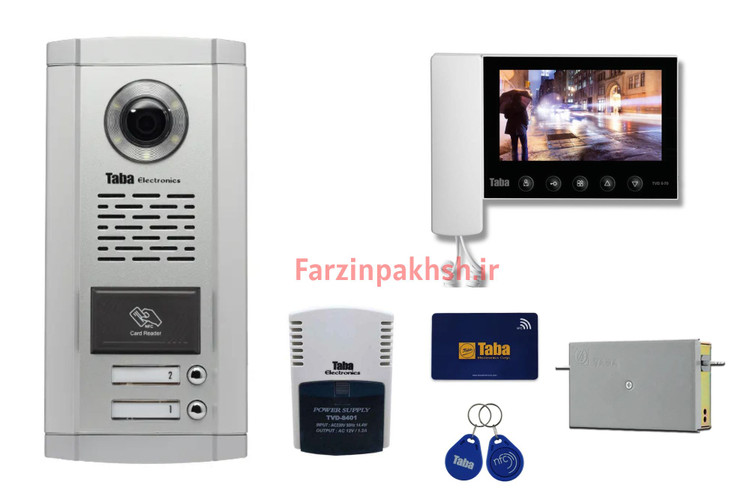 پکیج کامل آیفون تصویری تابا مدل ۷۰_۵ با پنل کارتخوان ( ۱ تا ۱۴ واحدی)