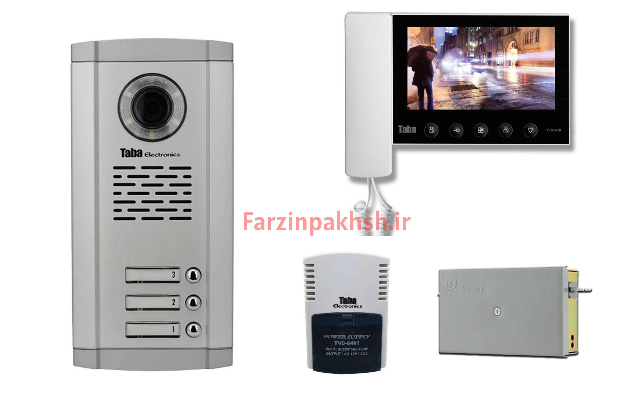پکیج کامل آیفون تصویری تابا مدل 70_5 ( ۱ تا ۱۴ واحدی)