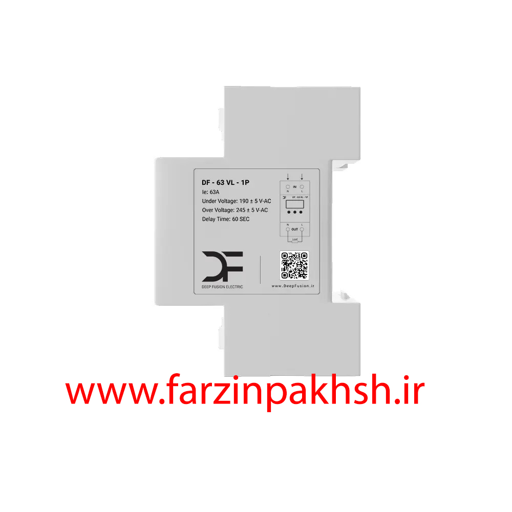 محافظ تکفاز دارای نمایشگر ولتاژ 63 آمپر غیر قابل تنظیم برند دیپ فیوژن مدل کنترل فاز