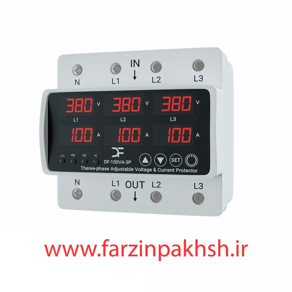 محافظ سه فاز ولتاژ و جریان 100 آمپری برند دیپ فیوژن 380V