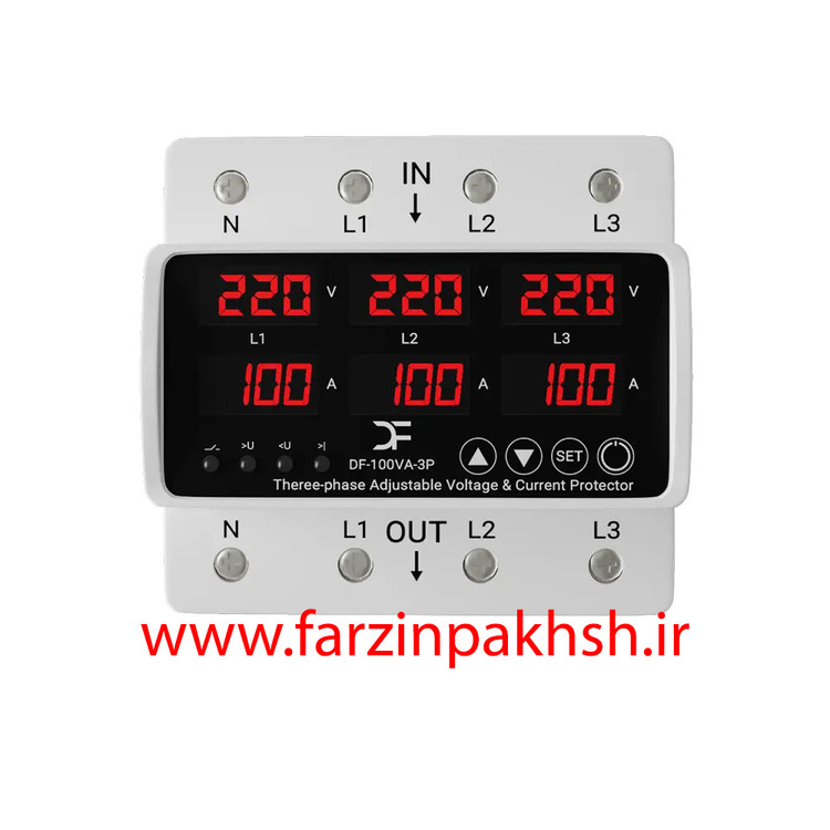 محافظ سه فاز ولتاژ و جریان 100 آمپری برند دیپ فیوژن 380V