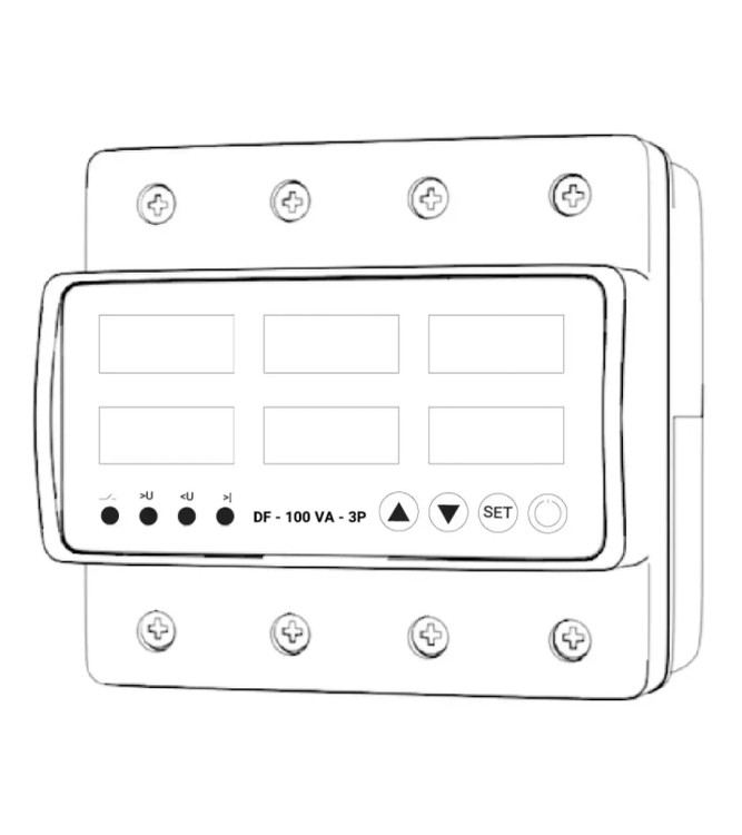 محافظ سه فاز ولتاژ و جریان 100 آمپری برند دیپ فیوژن 380V