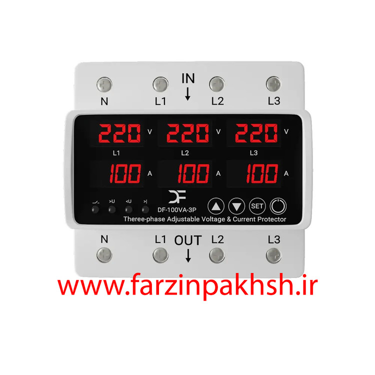 محافظ سه فاز ولتاژ و جریان 100 آمپری برند دیپ فیوژن 220V