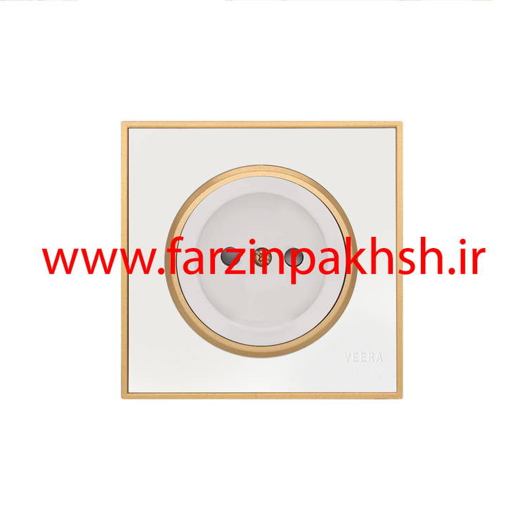 کلید و پریز توکار ویرا مدل آلفا جنس مات کلاسیک زه طلایی رنگ سفید