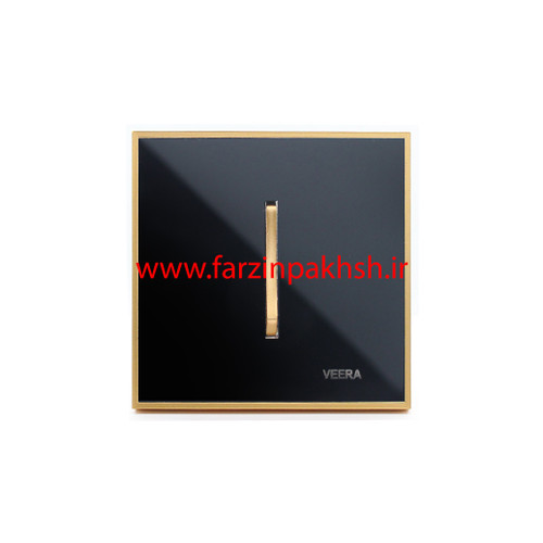 کلید و پریز توکار ویرا مدل شهاب مشکی زه طلایی