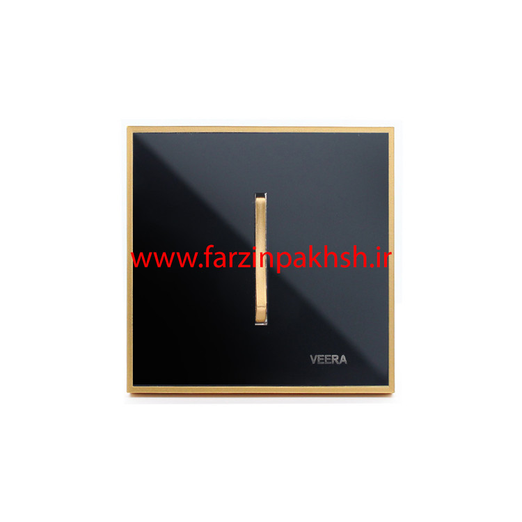 کلید و پریز توکار ویرا مدل شهاب مشکی زه طلایی